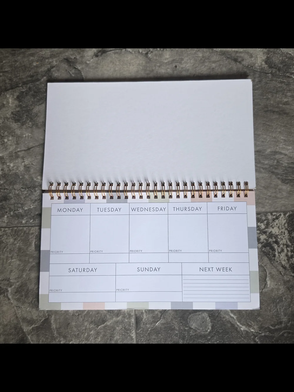 Undated Weekly Planner - Pastel Checkered Design BNIB